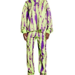 I.AM.GIA Tie Dye Tatiana Sweatpants/Sweatshirt Green and Purple Size